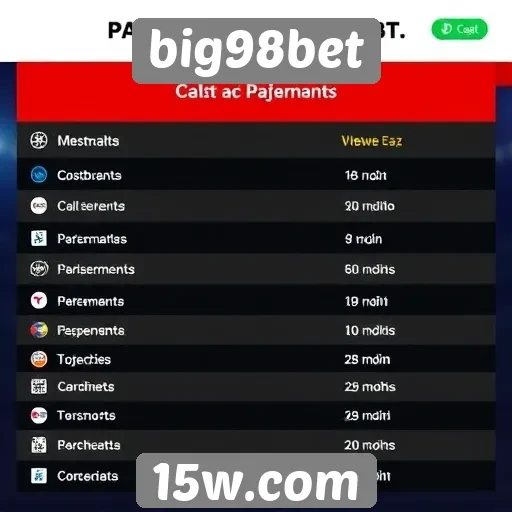 Métodos de pagamento aceitos no big98bet